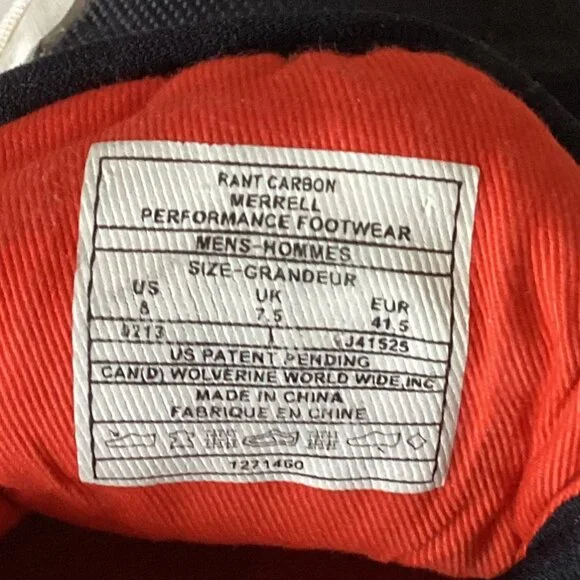 Merrell Rant Carbon Performance Mens Black Footwear Sneaker Shoes Size 8 Casual - Picture 10 of 11